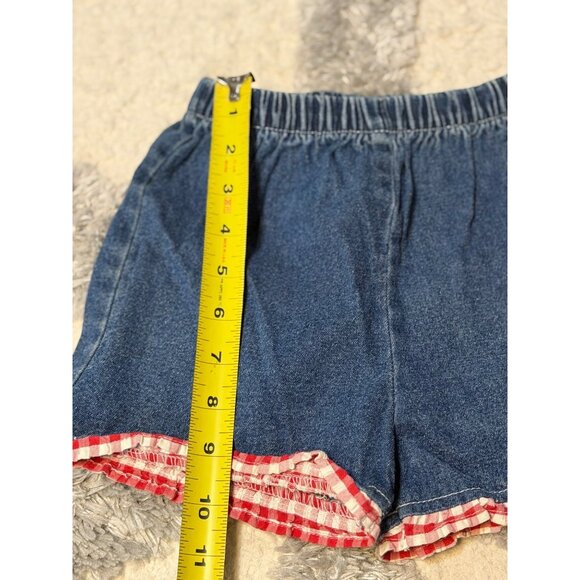 VTG Classic Girls’ Size 6 Denim Shorts 9x10 Ruffle Cherry Butterfly Embroidered - Picture 5 of 8